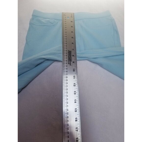 Hue Womens Straight Pull On Pants Low Rise Back Pockets Floral Embroidered Blue - Picture 7 of 7